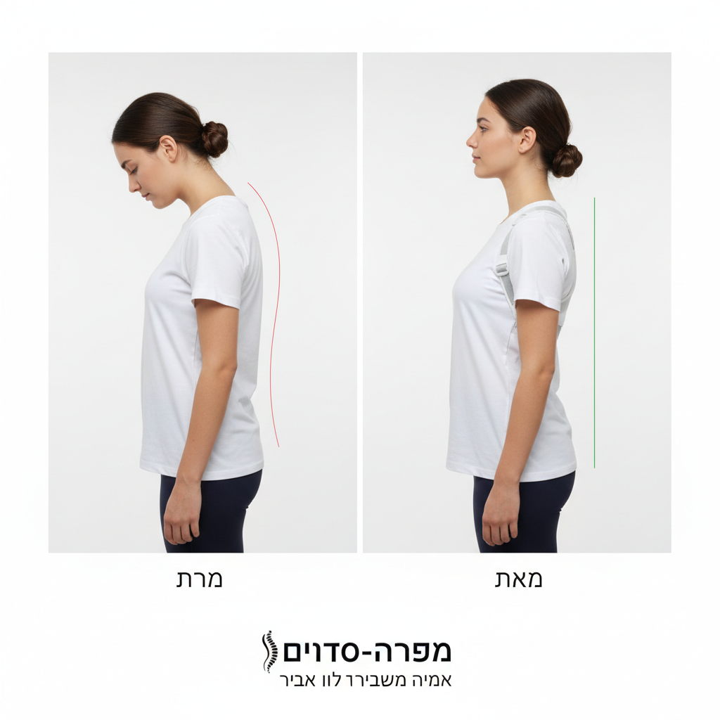 מיישר יציבה - לפני ואחרי